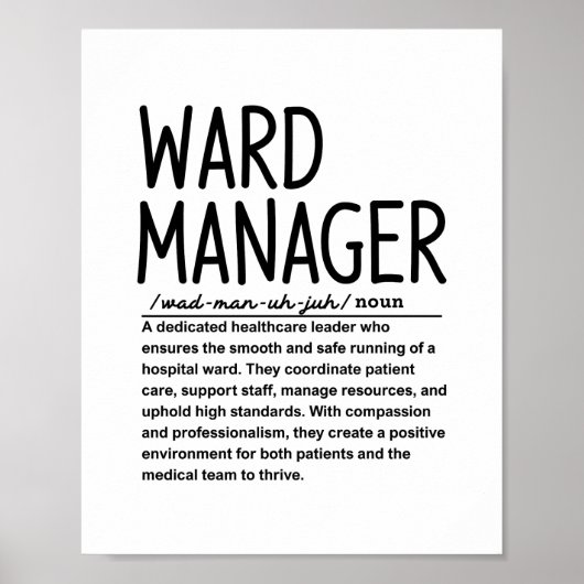 Afdelingsmanager Poster (Voorkant)
