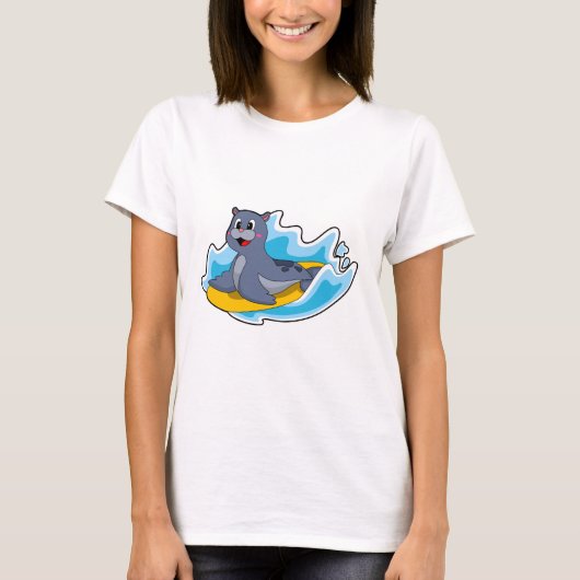 Afdichting als Surfer met Surfboard T-shirt (Voorkant)
