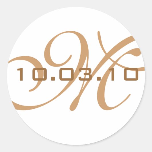 Afdichting monogram envelop ronde sticker (Voorkant)