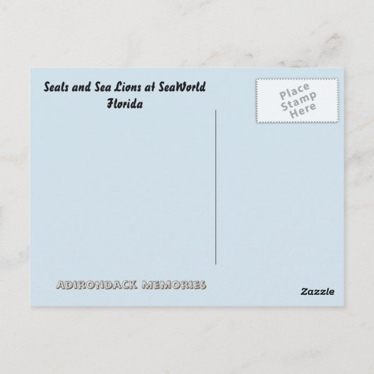 Afdichtingen en Zeeen leeuwen Briefkaart (Achterkant)