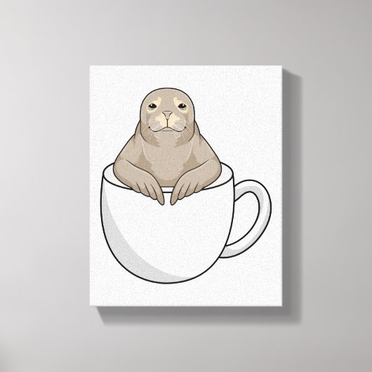 Afdichtingen met koffiebeker canvas afdruk (Voorkant)