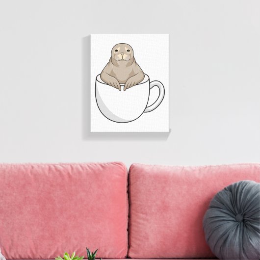 Afdichtingen met koffiebeker canvas afdruk (Insitu (Woonkamer))