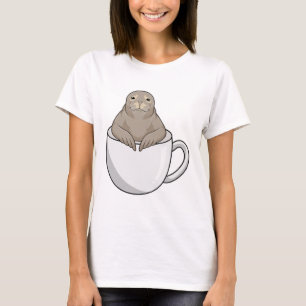 Afdichtingen met koffiebeker t-shirt