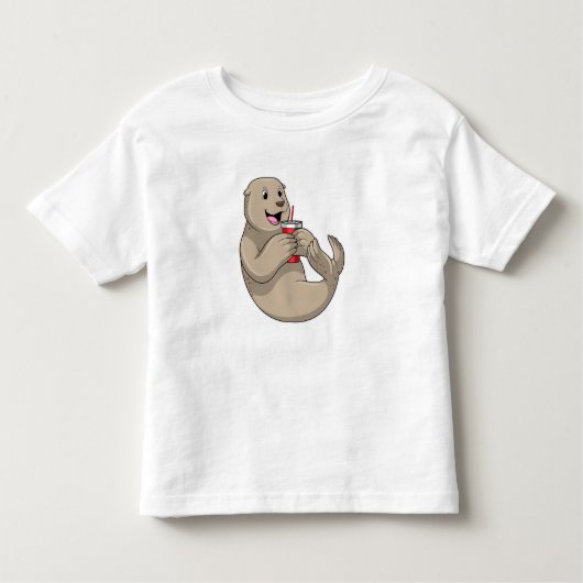 Afdichtingen met Mok met stro Kinder Shirts (Voorkant)