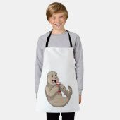 Afdichtingen met Mok met stro Schort (Gedragen)