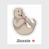 Afdichtingen met Mok met stro Sticker (Vel)