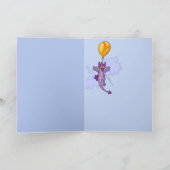 Afdriftende ballon draak verjaardag kaart (Binnen)