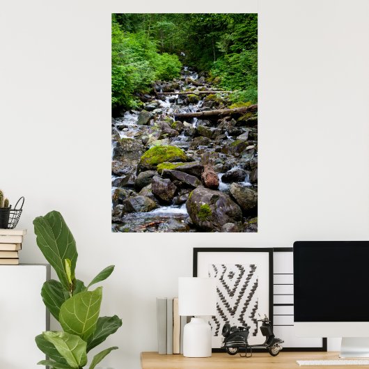 Afdruk Bergbestrantstroom Poster (Thuiskantoor)