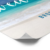 Afdruk kalligrafie Beach Weddenschappen Reception Poster (Hoek)