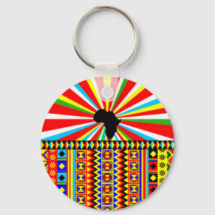 Afdruk Kente Cloth Tribal Pattern Ankara Sleutelhanger