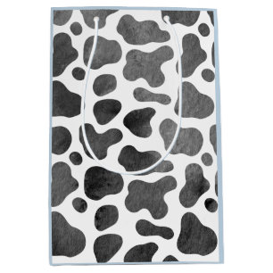 Afdruk Koe waterverf Blauw Medium Cadeauzakje