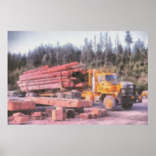 Afdruk Logboekvrachtwagen Poster