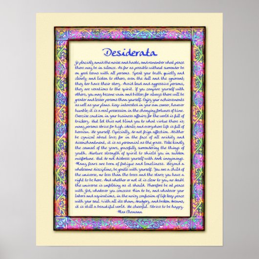 Afdruk poster van Desiderata (Voorkant)