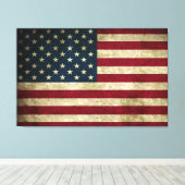 Afdruk Rustic American 50 Star-vlag Canvas Afdruk (Insitu (Houten vloer))