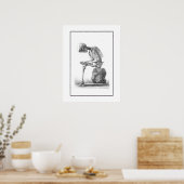 Afdruk skeletdenken poster (Keuken)