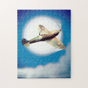 Afdruk spitfire-vliegtuig reisposter legpuzzel
