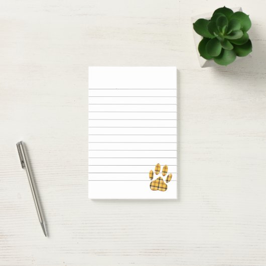 Afdruk Tartan Dog Paw-printer gelinkt Post-it® Notes (Kantoor)