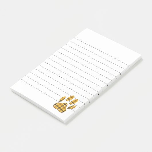 Afdruk Tartan Dog Paw-printer gelinkt Post-it® Notes (Schuin)