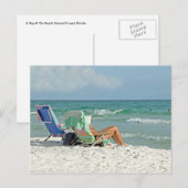 Afdruk tekenen die op het Briefkaart van het stran (Voorkant / Achterkant)