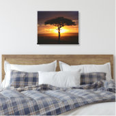 Afdruk van Afrikaans Safari Sunset Stretched Canva Canvas Afdruk (Insitu (Slaapkamer))