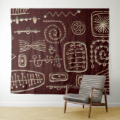 Afdruk van Afrikaanse motif Wandkleed (In Situ (horizontaal))