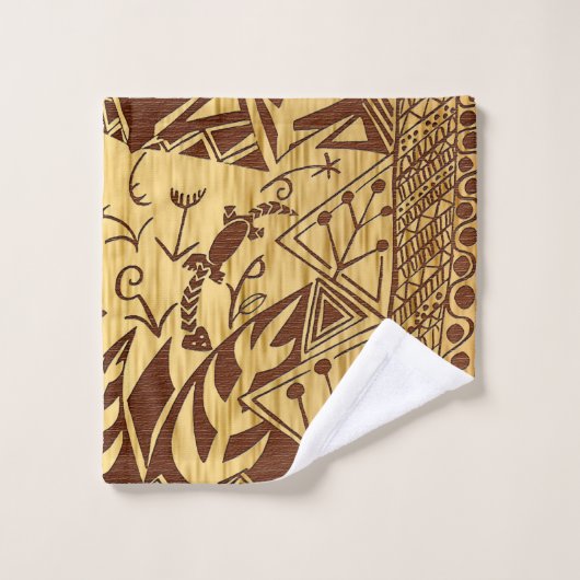 Afdruk van Afrikaanse Oerwoud Motif Bad Handdoek (Wasdoekje)