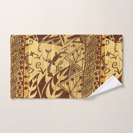 Afdruk van Afrikaanse Oerwoud Motif Bad Handdoek (Handdoek)