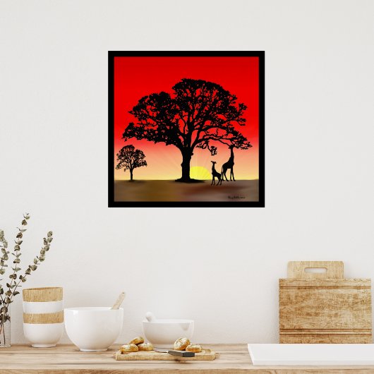 Afdruk van Afrikaanse Sunset Poster (Keuken)