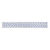 Afdruk van blauwe en witte zeeen koraallegeringen grosgrain lint (Voorkant)