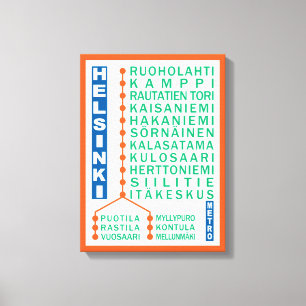 Afdruk van canvas omwikkeld vanaf Helsinki Metro S
