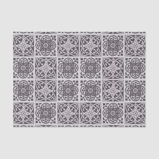 Afdruk van de lijst in grijs en Taupe Grey Tissuepapier (Voorkant)