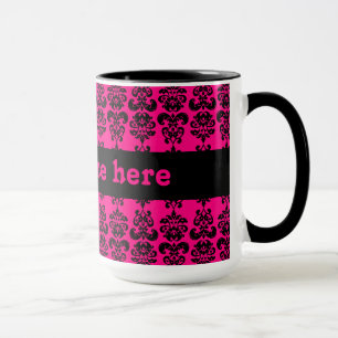 Afdruk van de stofdrager Fuschia en zwarte mini Mok