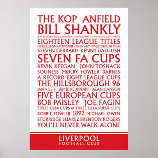 Afdruk van FC-successen van Liverpool Poster