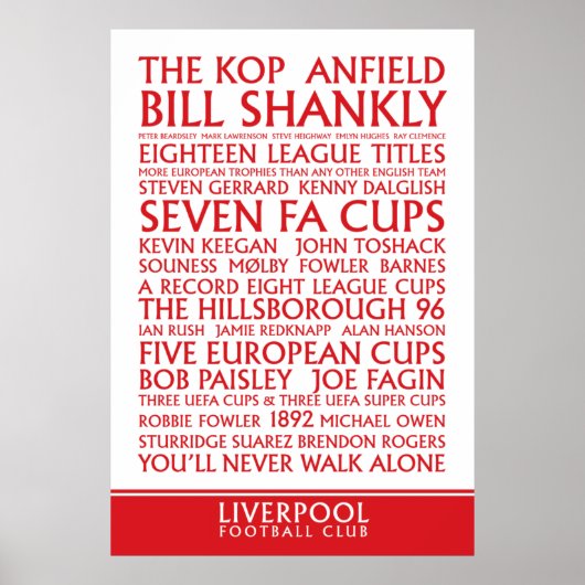 Afdruk van FC-successen van Liverpool Poster (Voorkant)