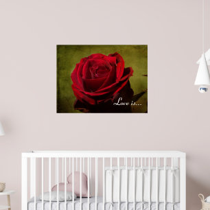 Afdruk van getextureerd rood Poster