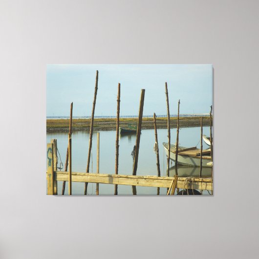 Afdruk van groen oester boat Wrapped Canvas (Voorkant)