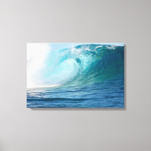 Afdruk van grote golven van de Stille oceaan Canvas Afdruk