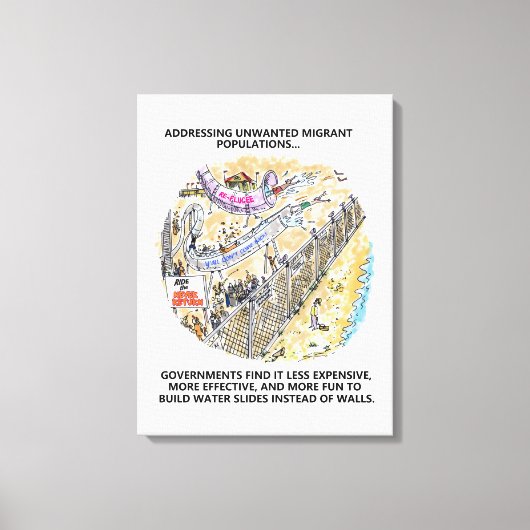 Afdruk van het schilderwerk van Refugee Water Slid Canvas Afdruk (Voorkant)