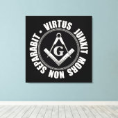 Afdruk van masonische symboolcanvas canvas afdruk (Insitu (Houten vloer))