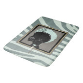 Afdruk van mint-groen, crème en zwarte zebra badmat (Gekanteld)