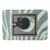 Afdruk van mint-groen, crème en zwarte zebra badmat (Voorkant)