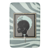 Afdruk van mint-groen, crème en zwarte zebra badmat (Voorkant Verticaal)