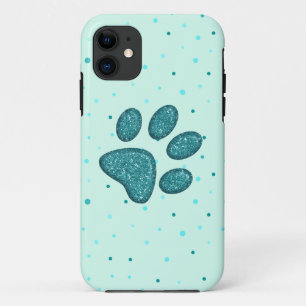 afdruk van mousserende kattenpootjes - munt iPhone 11 hoesje