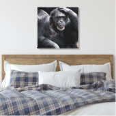 Afdruk van oud Chimpansee-canvas Canvas Afdruk (Insitu (Slaapkamer))