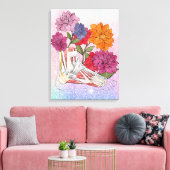 Afdruk van platte anatomische schilfers, van Flora Canvas Afdruk (Insitu (Woonkamer))