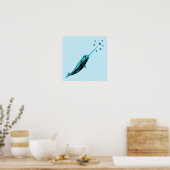 Afdruk van poster van Narwhal Blue Wall (Keuken)