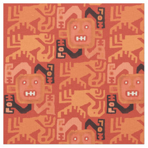 Afdruk van Precolumbiaans Peruviaans Tribal Patter Stof
