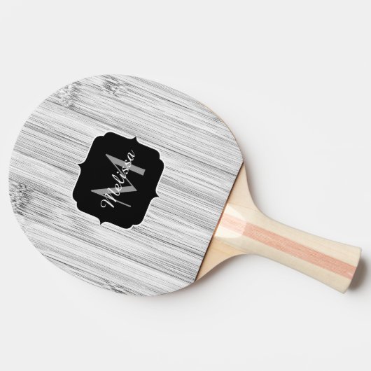 Afdruk van roodgrijs bamboe Monogram Tafeltennisbatje (Zijkant)
