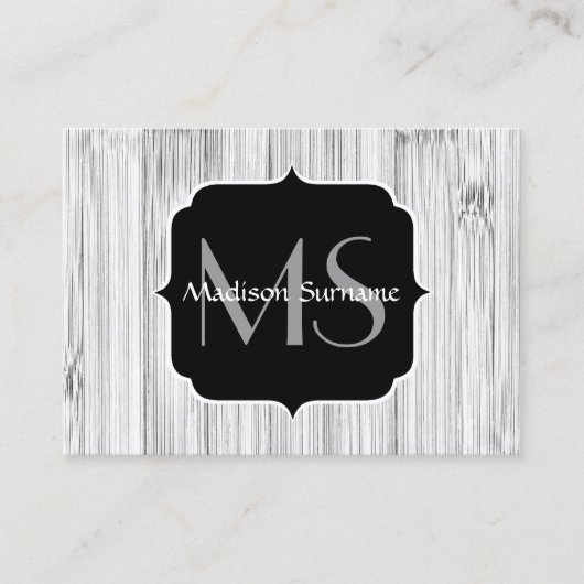 Afdruk van roodgrijs bamboe Monogram Visitekaartje (Voorkant)