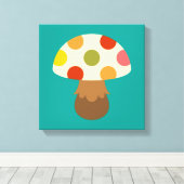 Afdruk van schilderdoeken van kleurige paddenstoel canvas afdruk (Insitu (Houten vloer))